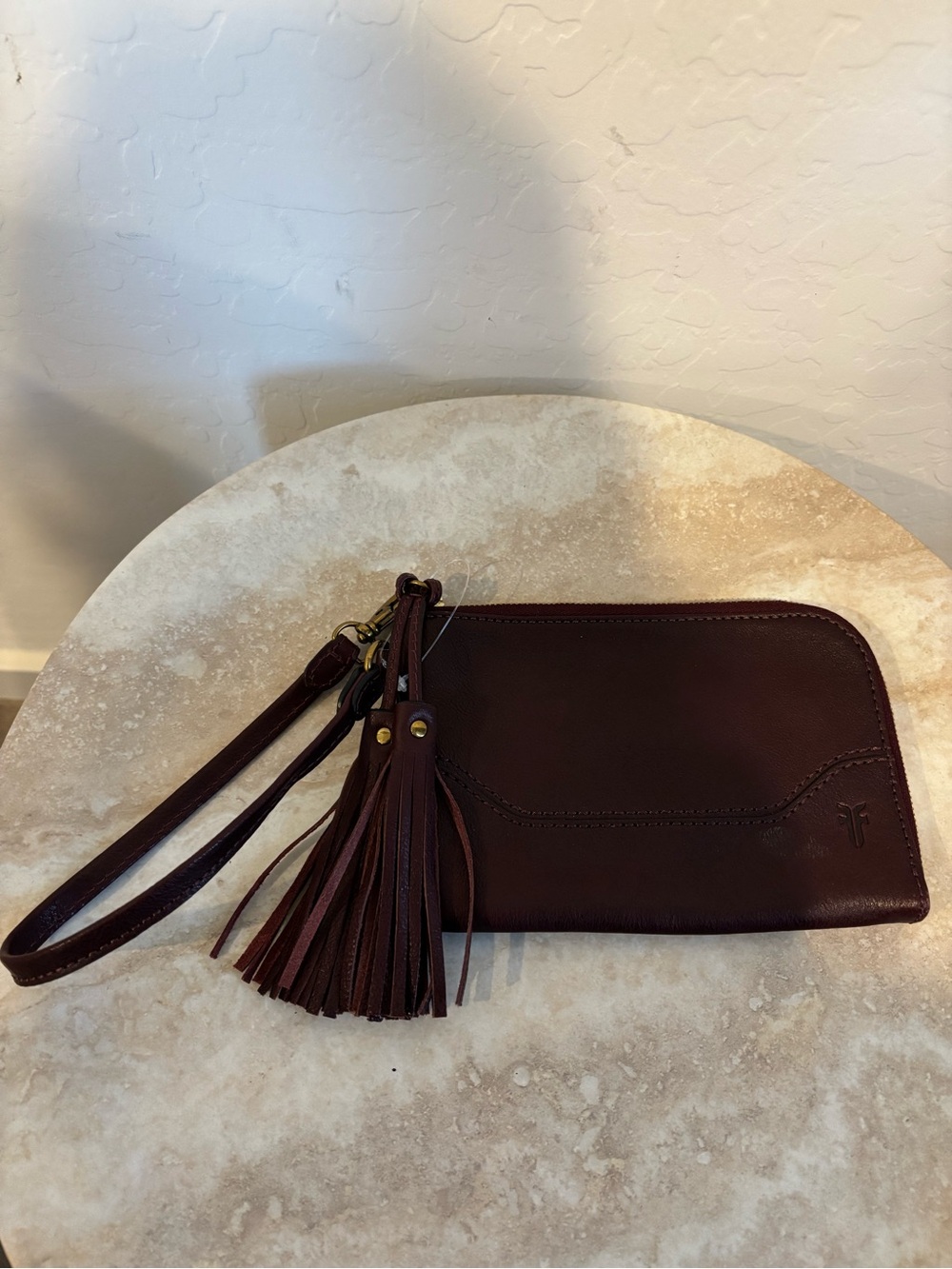Frye Paige Tassle Women's Leather Wristlet Clutch